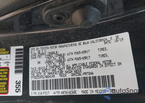 2020 Toyota Tacoma 2Wd Trd Sport z USA, uszkodzony, nr VIN 3TMBZ5DN5LM024149